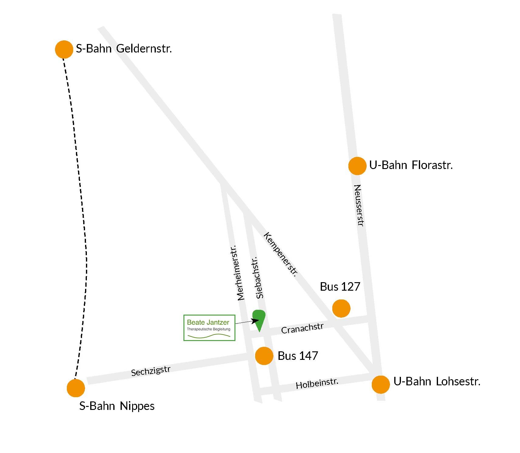 Anfahrtsskizze Cranachstr 